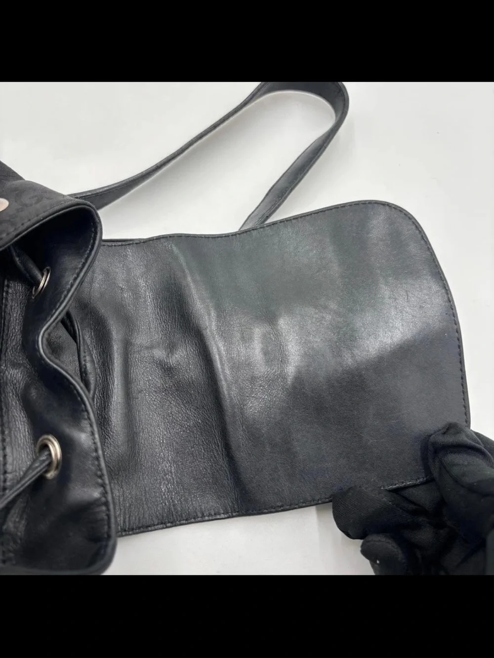 Gucci Black Monogram Canvas and Leather Backpack